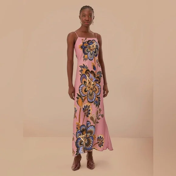 COPY - Farm Rio Pink Maxi Floral Lenzing Maxi Dress. New, never worn! - Picture 1 of 3